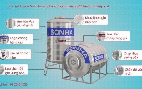 Bồn nước inox Sơn Hà sản phẩm được nhiều người Việt tin dùng nhất
